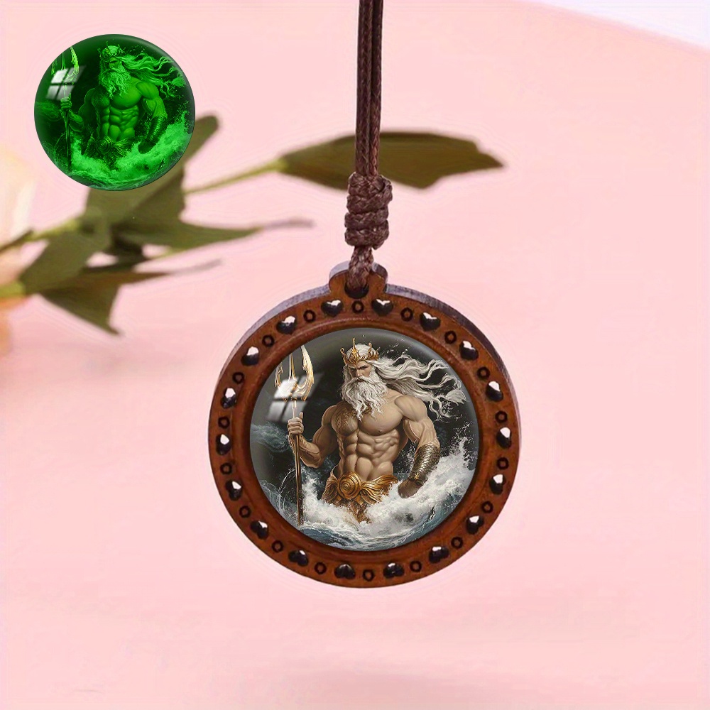 Glow Wood Bead Necklace with Regenerated Wood Pendant